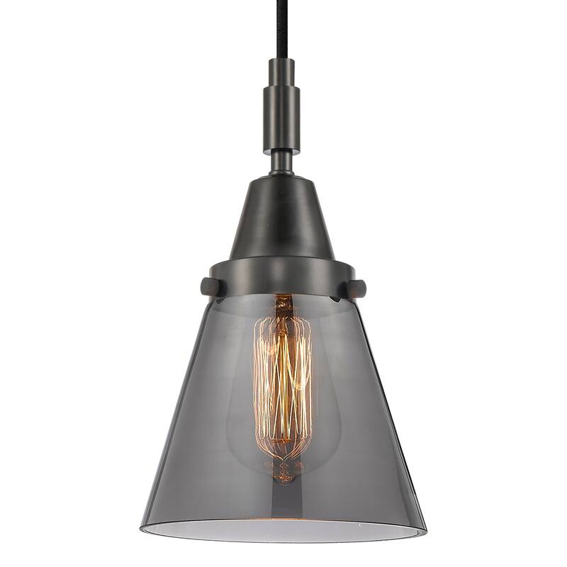 Innovations Lighting 447-1P-G63 Cone 6" Wide Mini Pendant with Light - Matte Black