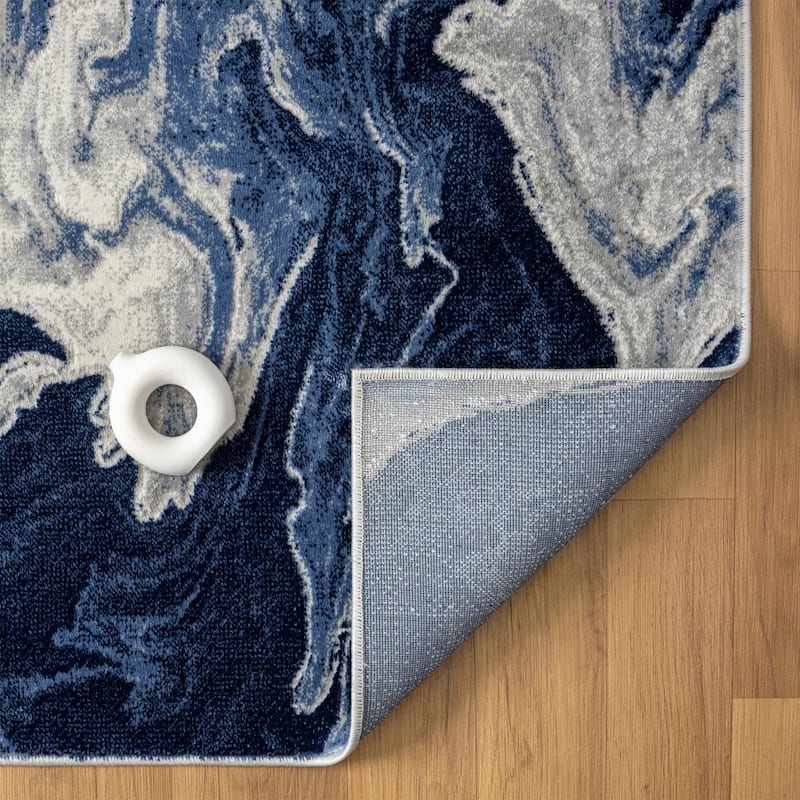 Luxe Weavers Marble Abstract Clouds Swirl Area Rug