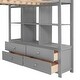 preview thumbnail 10 of 16, Full Size Loft Bed with Built-in Desk with Two Drawers, and Storage Shelves and Drawers,Multifunctional Loft Bed with Storage