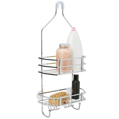 Bath Bliss Moderno Shower Caddy in Chrome - 10.25"x 22.4"x 4.3"