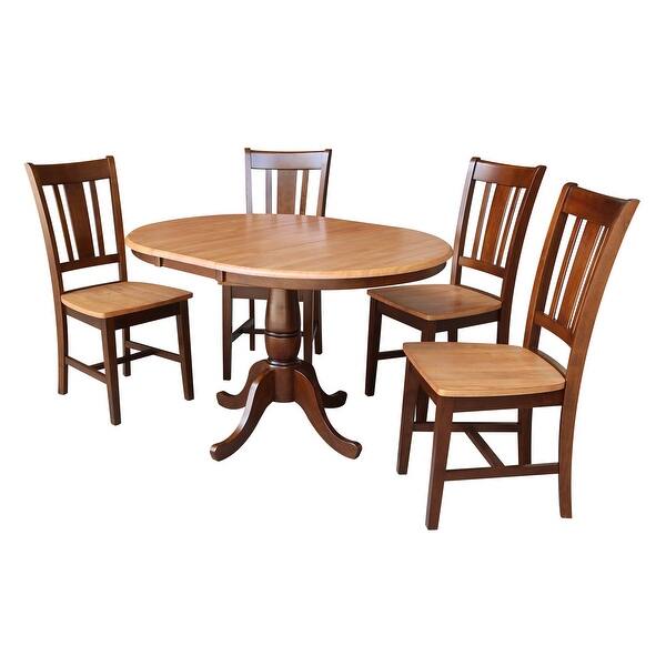 Shop 36 Round Dining Table With 12 Leaf And 4 San Remo Chairs