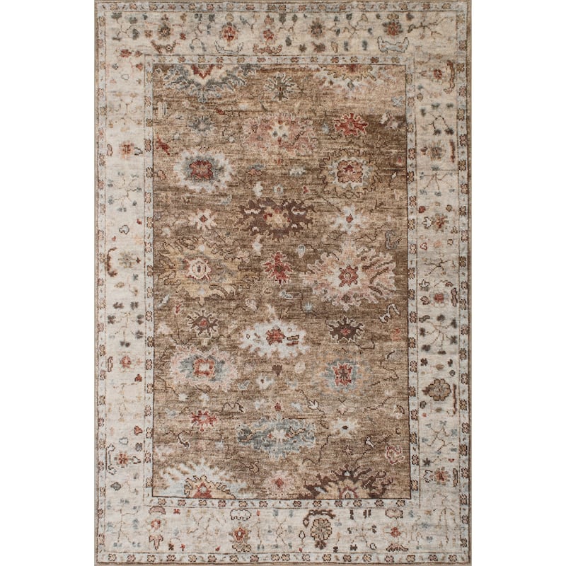 Nuloom Kavira Hand Knotted Wool Area Rug - 6' x 9' - Brown - Rectangle