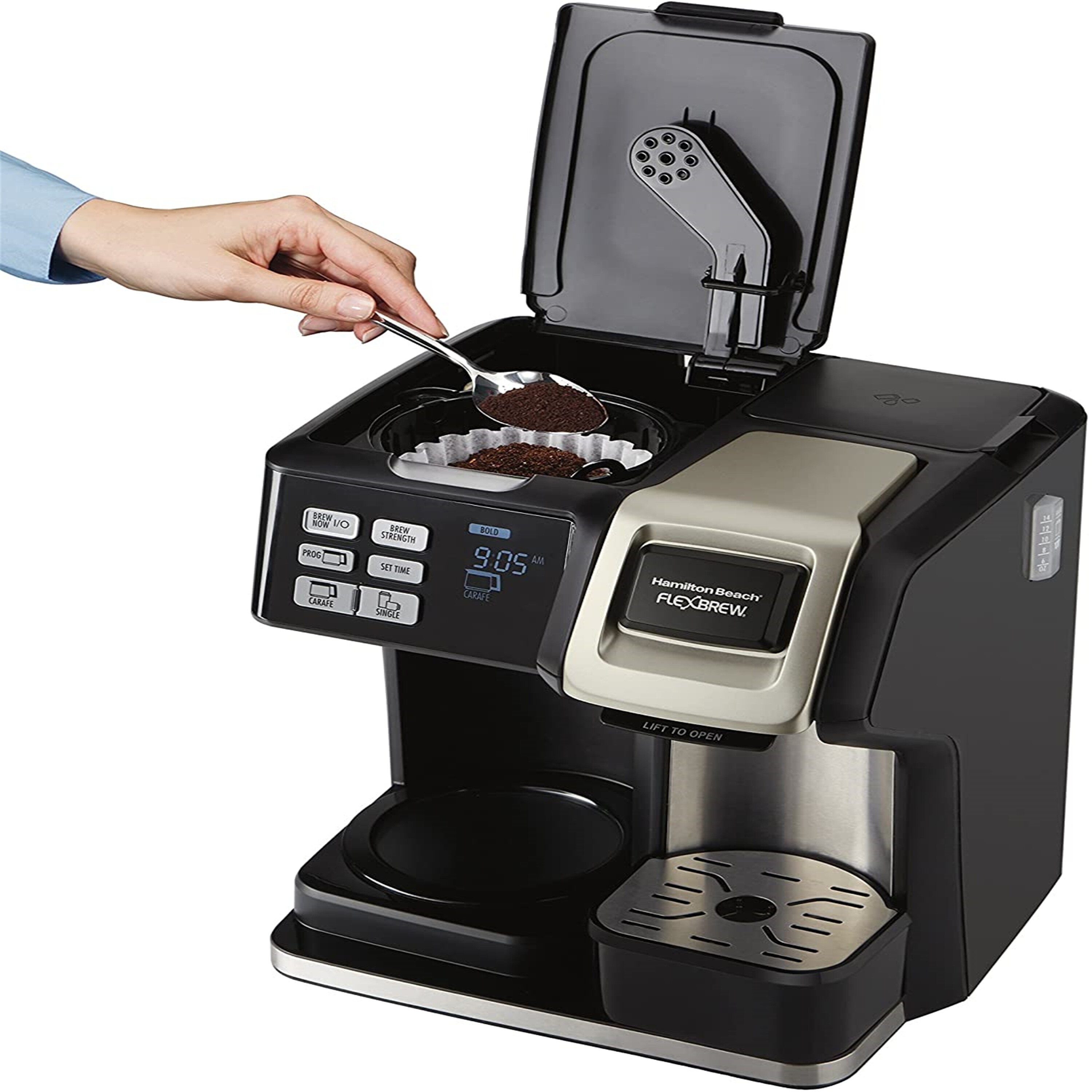 Coffee Maker, Single Serve & Full Pot, Compatible with K-Cup Pods or Grounds,  Programmable, Includes Permanent Filter, Black - Bed Bath & Beyond -  31510084