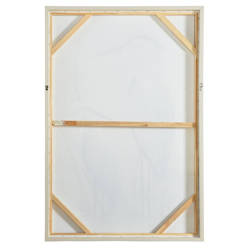 StyleCraft Southern Egret I Hand-Embellished Framed Canvas Wall Art - 32" x 48"