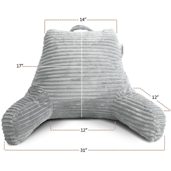 Nestl Cut Plush Striped Reading Pillow - Back Support Shredded Memory ...