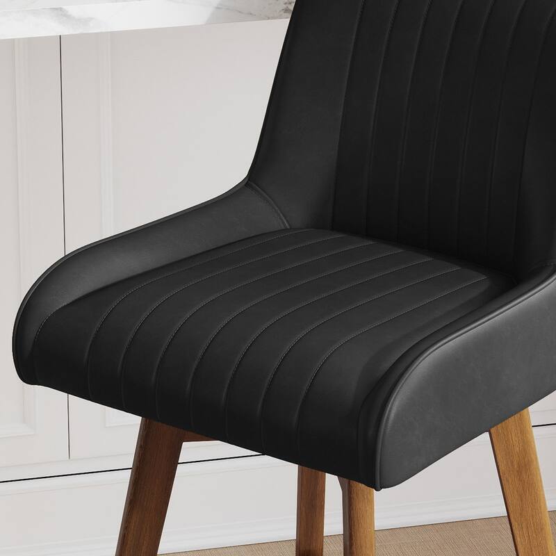 26" Faux Leather Upholstered Wood Swivel Counter Stool Set of 3 or 4 - 38.8"H x 20.5"W x 21.7"D