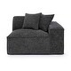 preview thumbnail 7 of 13, Mindy Chenille Basketweave RAF Corner Chair Charcoal