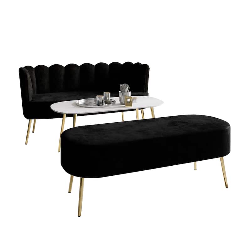 CraftPorch Luxurious Velvet Upholstered 3-piece Living Set