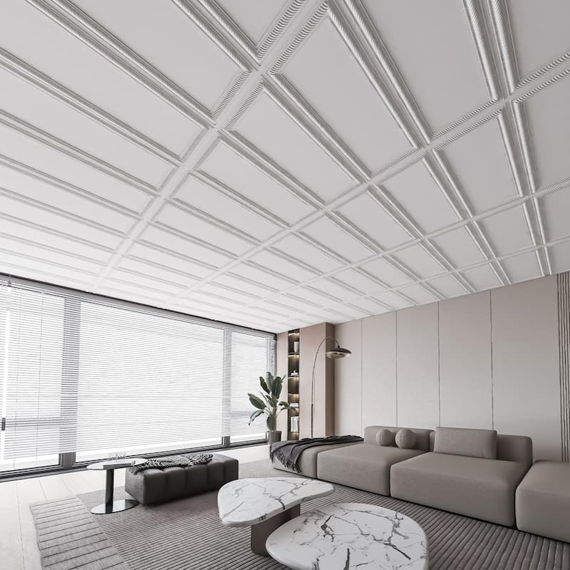 Art3d 24"x48" 3D PVC Wall & Ceiling Panels, Set of 12, Covers 96 Sq.Ft