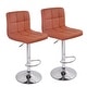 preview thumbnail 13 of 19, 17" x 19" Modern Upholstered Adjustable Height Swivel Bar Stools （Set of 2）