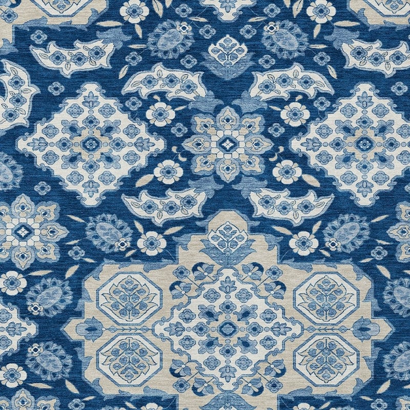 HomeRoots Medallion Traditional Rectangle Outdoor Rug