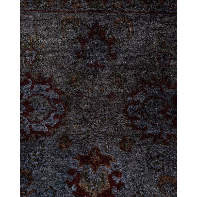 Overton Hand Knotted Wool Vintage Inspired Modern Contemporary Overdyed Gray Area Rug - 2' 7" x 4' 2"