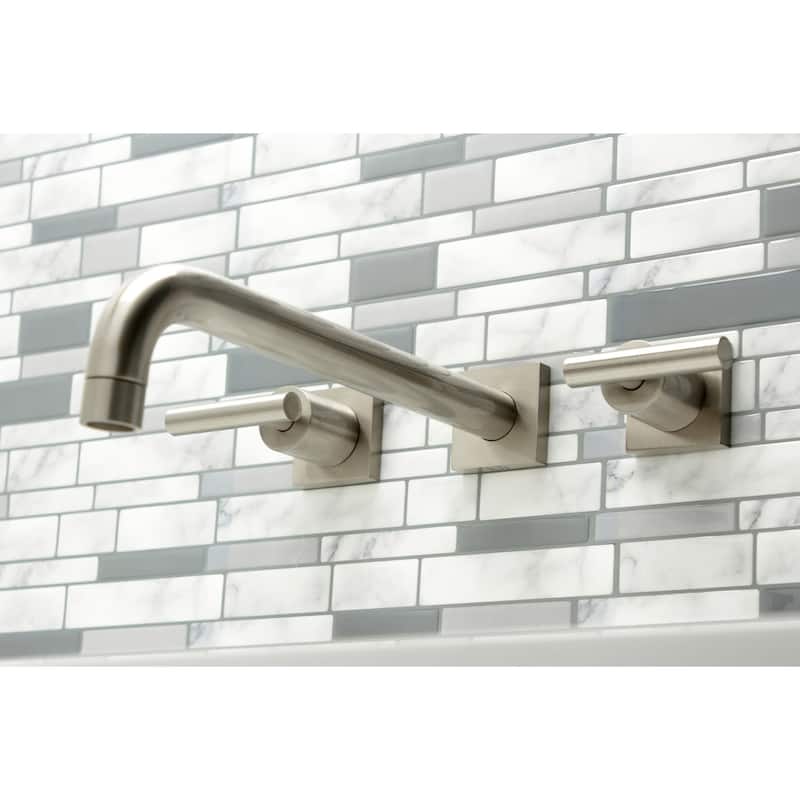 Kingston Brass Manhattan Wall Mounted Roman Tub Filler with Square