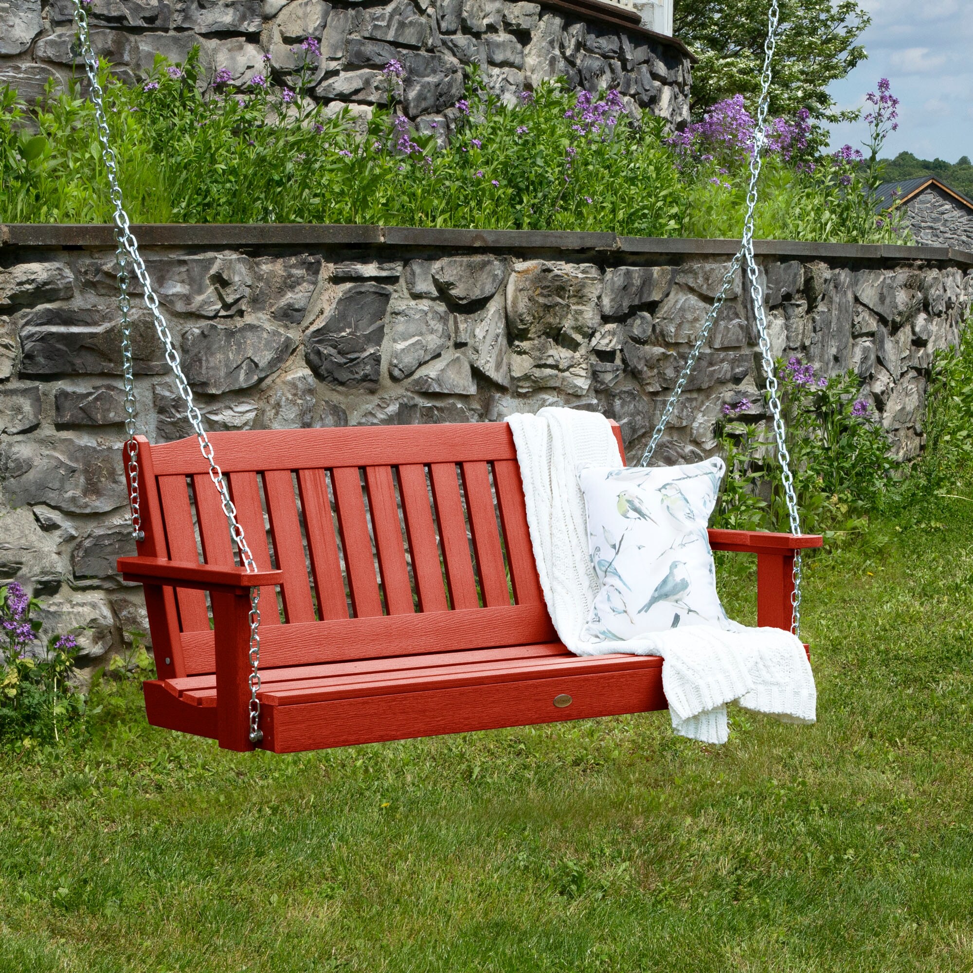 Synthetic wood shop porch swing