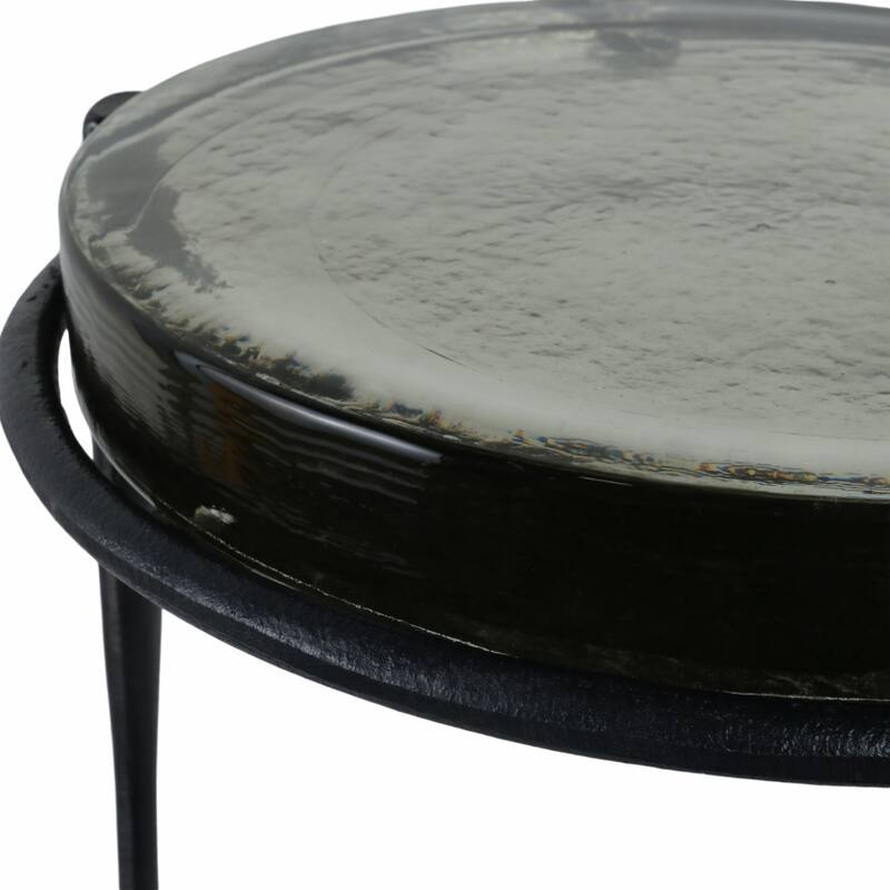 Metal Accent Side Tables Round Top and Frame Modern Design (Set of 2) - 16" x 16" x 26"