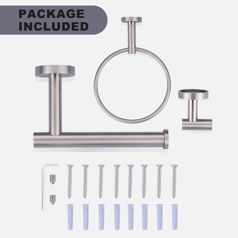 WOWOW 3-Piece Bath Hardware Set with Mounting Hardware
