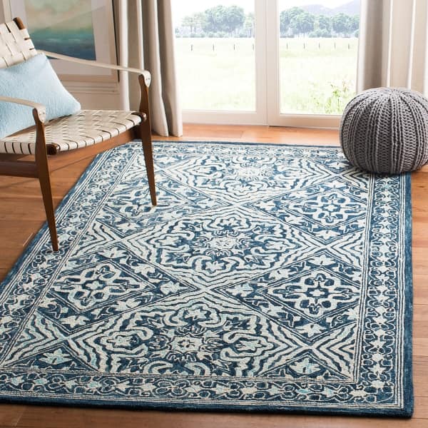 slide 2 of 18, SAFAVIEH Handmade Trace Nydia Oriental Wool Rug 10' x 14' - Navy/Light Blue - Rectangle