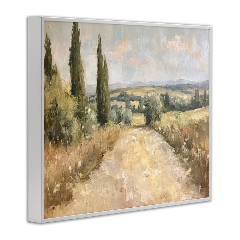 Stupell Rural Trail Landscape Framed Giclee Art Design By Petal Prints Design