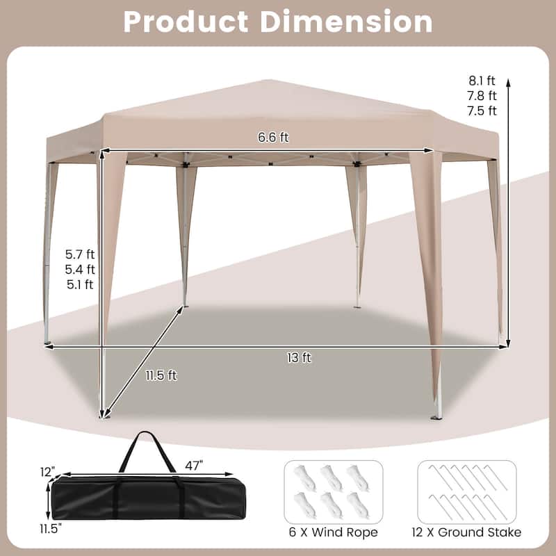 Hexagonal Pop Up Canopy Heavy Outdoor Portable Easy Up Canopy Tent