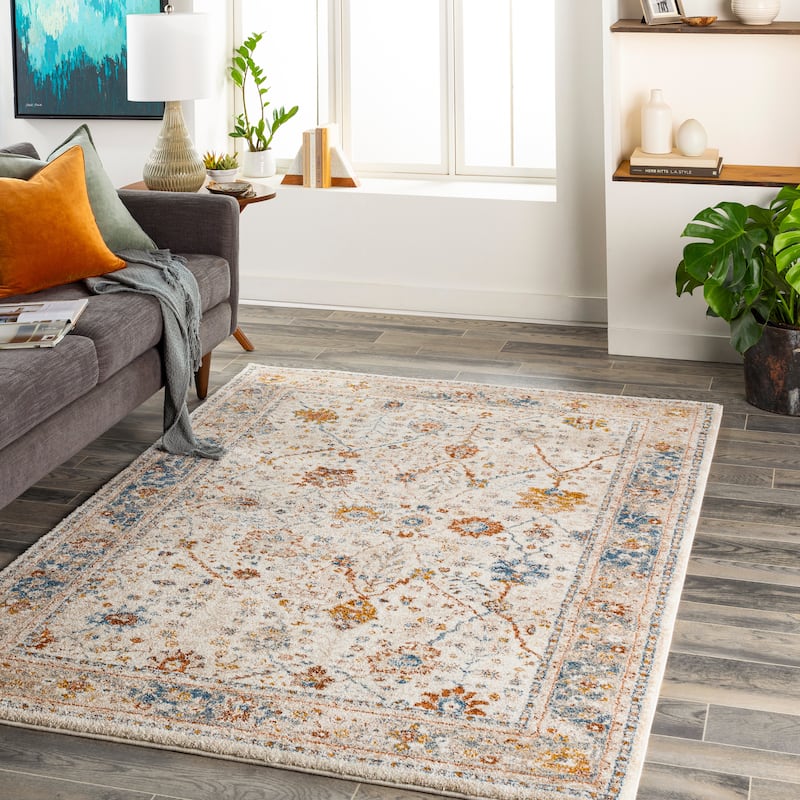 Artistic Weavers Nirja Traditional Floral Area Rug - 6' 7" x 9' 6" - Blue