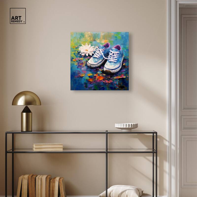 Lily Pad Sneakers Canvas by Art Remedy, Gallery Wrapped