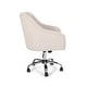 preview thumbnail 8 of 8, Home Office Chair with Curved Backrest, Adjustable Height Button Tufting Dressing Stool, Upholstered Work Stool with Wheels