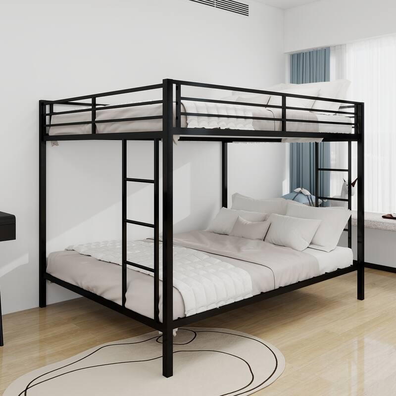 Space-Saving Twin & Full Metal Bunk Bed with Durable Frame for Compact Rooms
