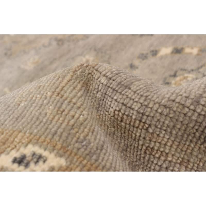 ECARPETGALLERY Hand-knotted Oushak Grey Wool Rug - 8'0 x 9'10
