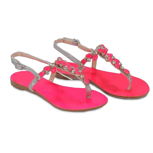 Ventutto Rio Pinky Crystal Cluster T-Strap Sandal. Opens flyout.