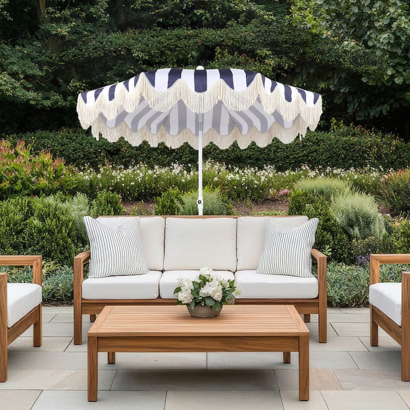 Mariner 6.5ft Classic Fringe Umbrella w/ Tilt & Bag