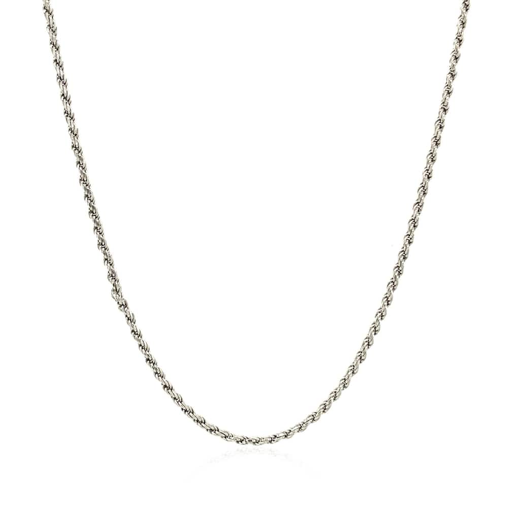 MayaMila Sterling Silver 1.4mm Diamond Cut Rope Style Chain