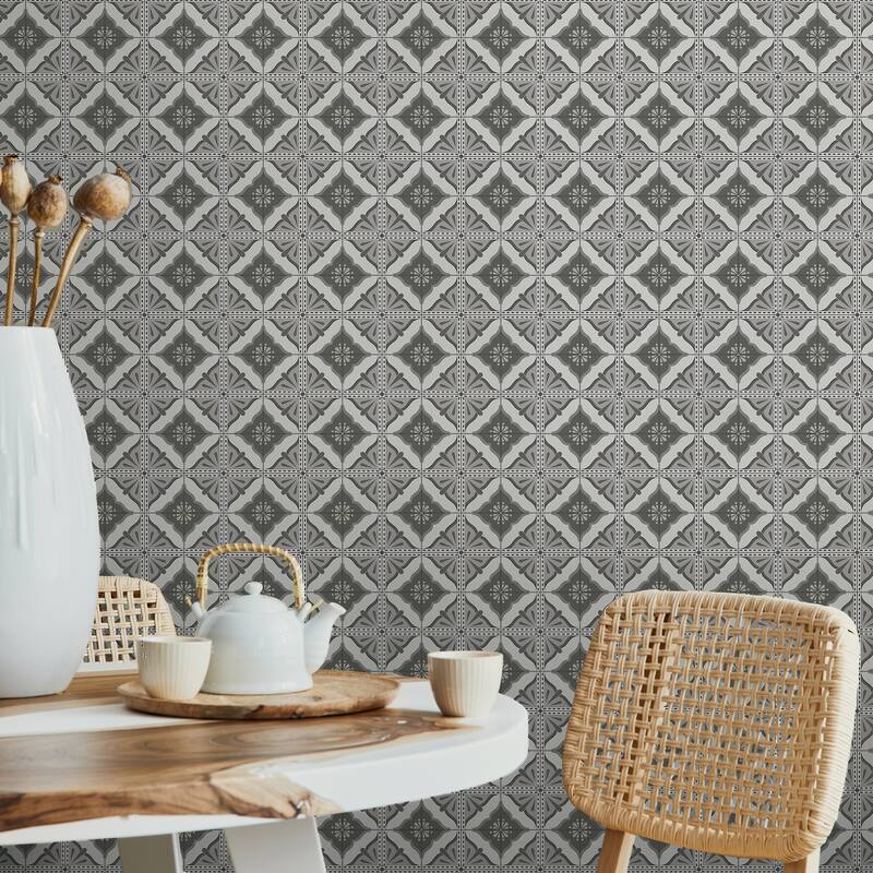 Transform Large Tile Mono Peel & Stick Wallpaper