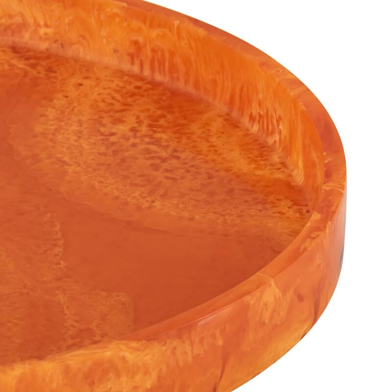 Lg Orange Resin Round Tray