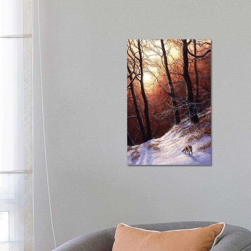 iCanvas "Winter Return - Fox" by Jeremy Paul Canvas Print - 26x18x1.5