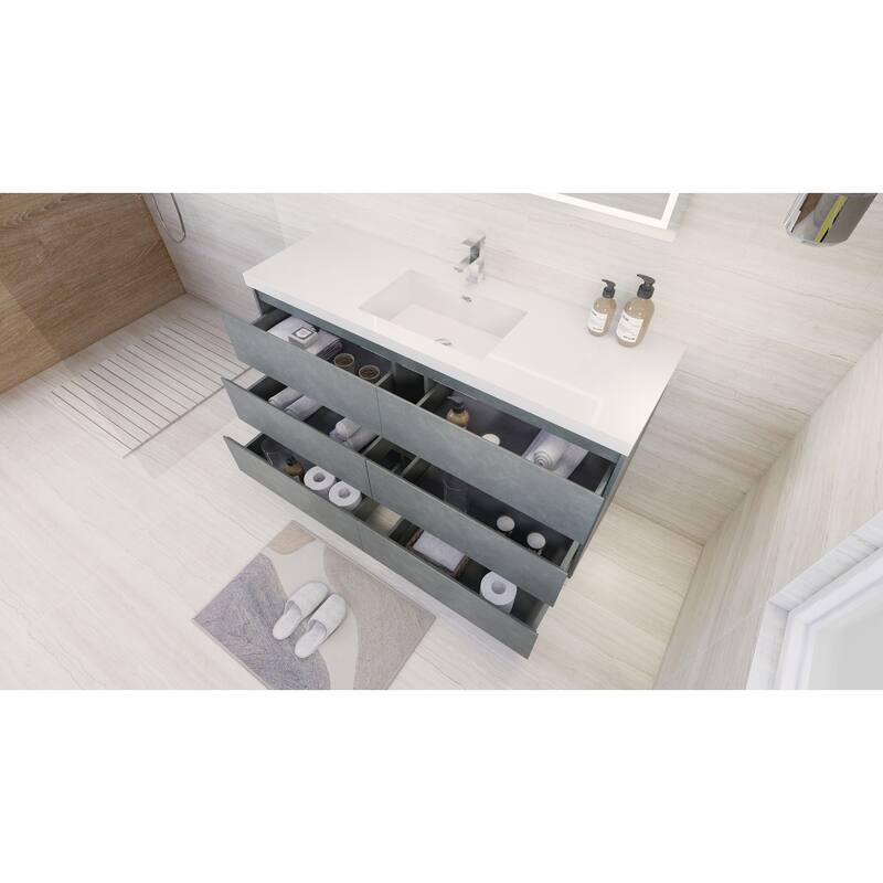 Aron 60'' Freestanding Vanity with Single Reinforced Acrylic Sink