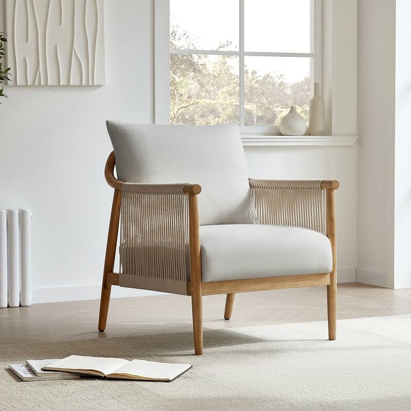 Lynn Accent Chair with Braid Wood Arm