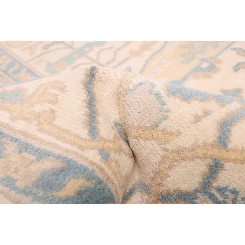 ECARPETGALLERY Hand-knotted Royal Oushak Ivory Wool Rug - 8'2 x 8'0