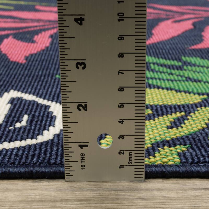 Harlowe Tropical Botanical Navy/ Multi Area Rug