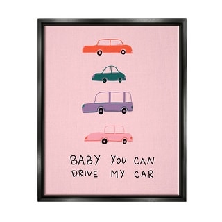 Stupell Baby You Can Drive My Car Whimsical Song Lyrics Floater Frame ...