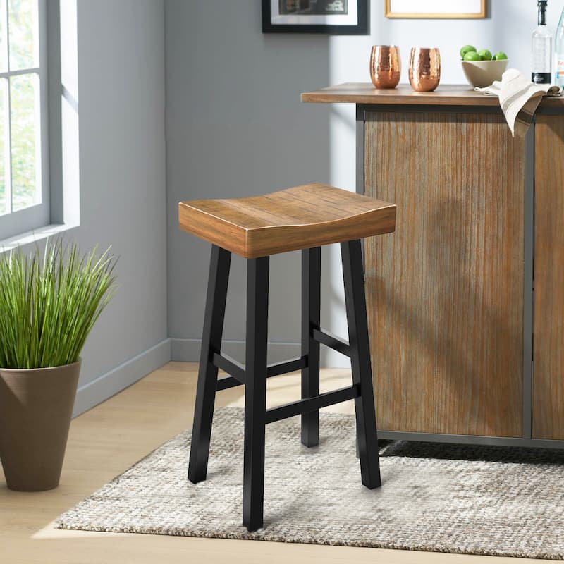 Solid Wood Modern Midnight Bar Stool Set of 2