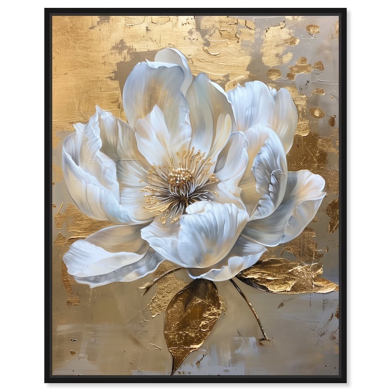 Athenas Flower Canvas Glamorous Feminine Wall Art by Art Remedy - 36" x 45" - Black