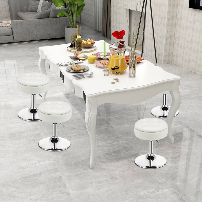 Costway Set of 2 Adjustable Vanity Stool Swivel Storage Makeup Chair - See Details