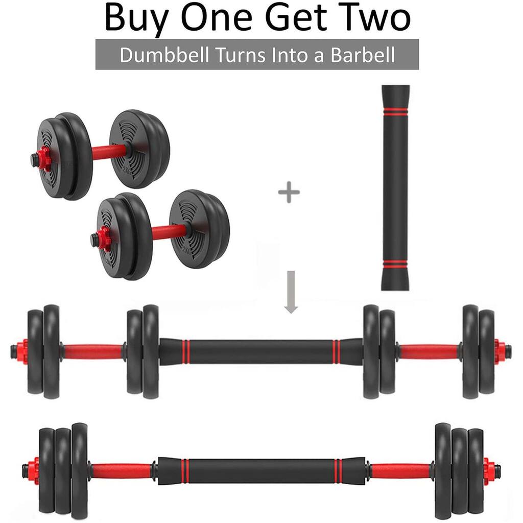 Innovaze Adjustable Dumbbells, 90lbs Free Weights Barbell Set, Detachable Combination Weightlifting 2 in 1 Fitness Equipment
