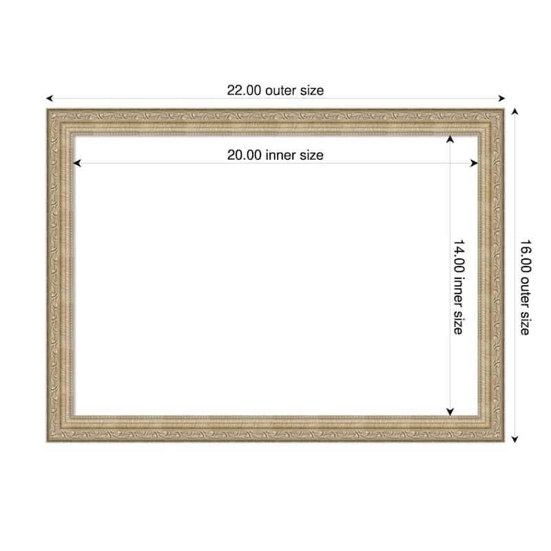 Amanti Art Paris Champagne Framed Dry Erase Magnetic Board - 22 x 16 in