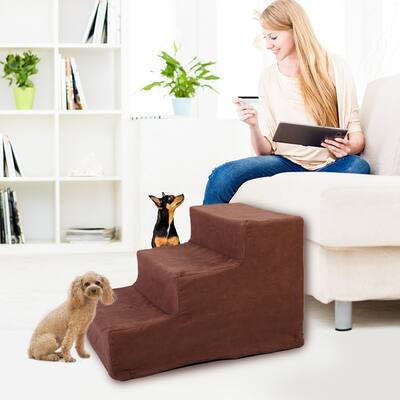 Portable Steps and Stairs for Dogs Cats,3 Step Pet Stairs - Medium