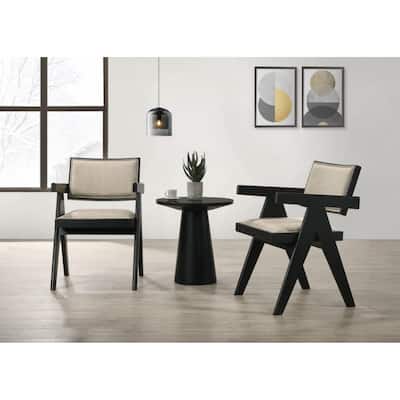 Jasper 21" 3-Piece Ebony Black Arm Chairs and Console Table Set