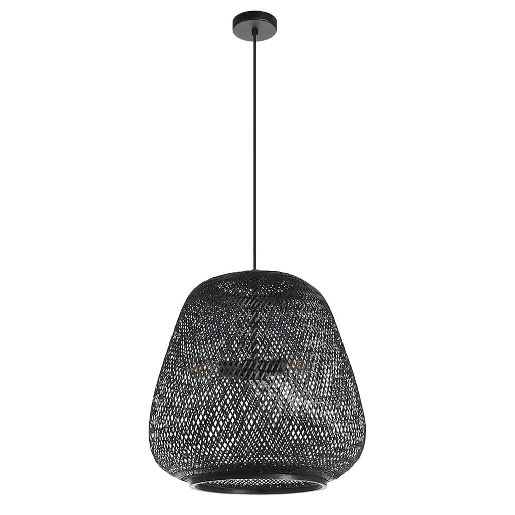 EGLO Dembleby 1-Light Pendant - Bamboo Shade