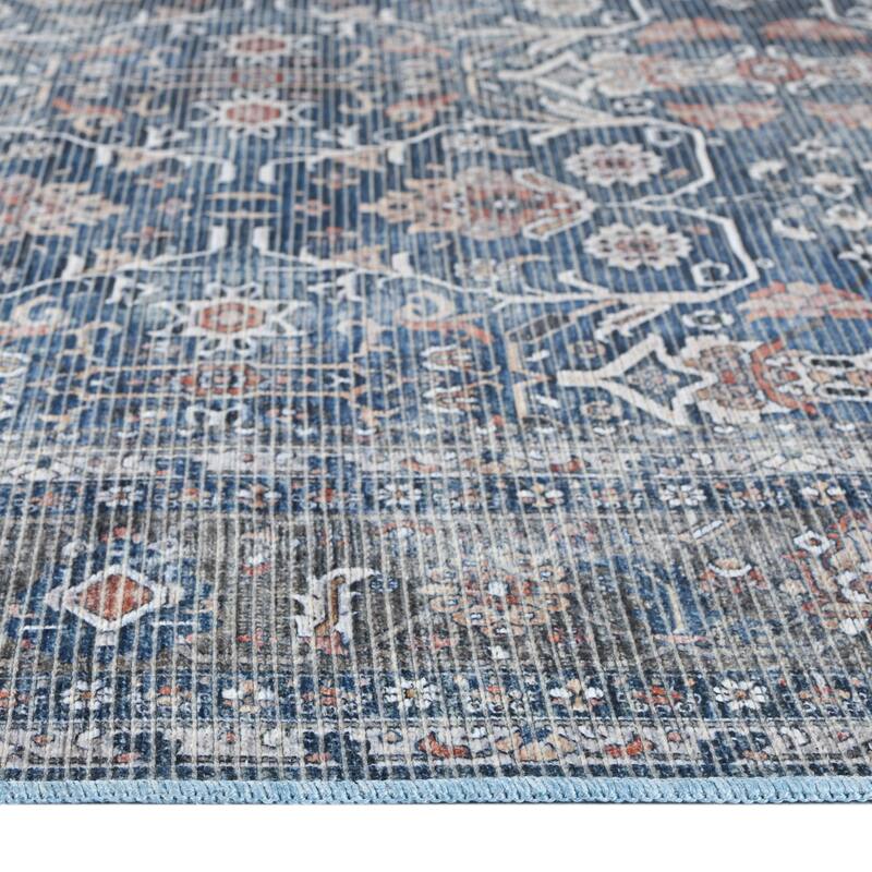 Alaska Machine-Washable Vintage Medallion Power-Loomed Area/Runner Rug