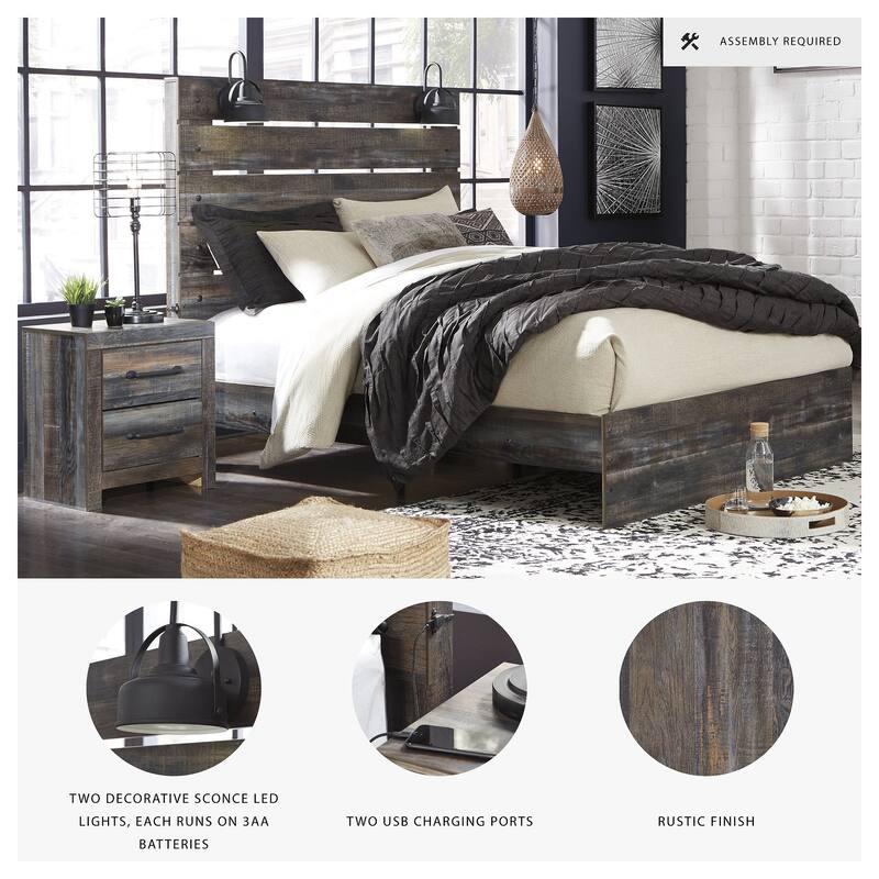 Drystan Rustic Panel Bed