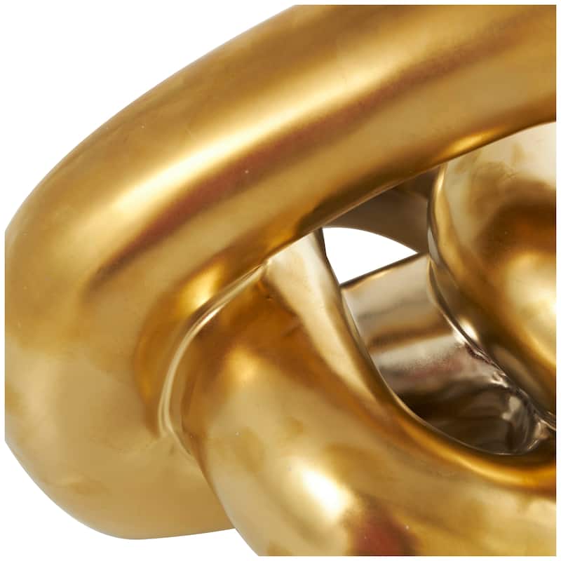 Gold Ceramic 3 Link Chain Decorative Sculpture